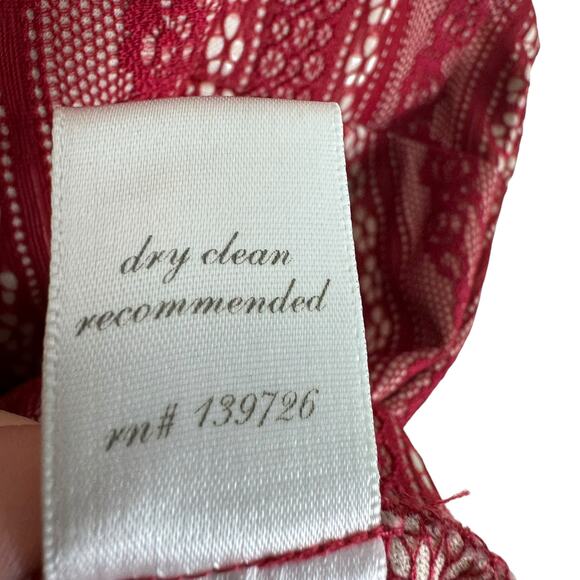 Alya Red Lace Strappy Racerback Lined Peplum Tank Blouse Size S - Picture 7 of 7